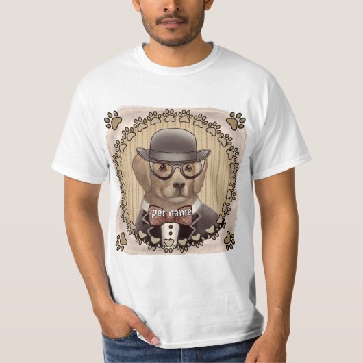 T-shirt Golden Retriever portant lunettes (Devant)