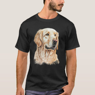 T-shirt Golden Retriever Portrait Amoureux des chiens d'ar