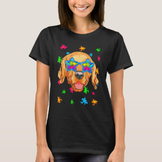 T-shirt Golden Retriever Puzzle Sensibilisation sur l'auti