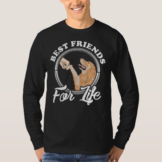 T-shirt Golden Retriever Quot Best Friends For Life Quot (Devant)