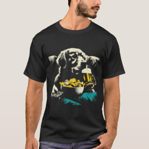 T-shirt Golden Retriever Regardant la Télévision - Snacks