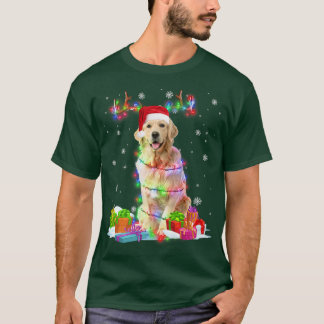 T-shirt Golden Retriever Reindeer lumières de Noël Drôle D