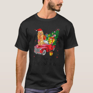 T-shirt Golden Retriever Ride Rouge Camion Pyjama de Noël