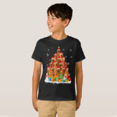T-shirt Golden Retriever Santa Christmas Tree Lights Dog X (Devant entier)