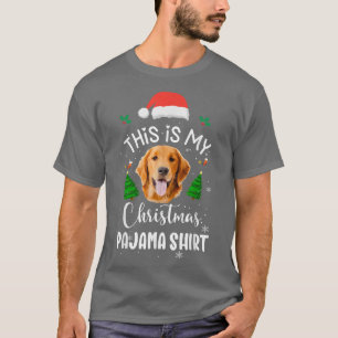 T-shirt Golden Retriever Santa Christmas Tree Lights Xmas 
