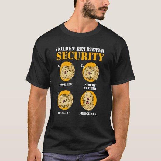 T-shirt Golden Retriever Security Dog Golden Retriever (Devant)