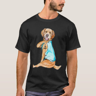 T-shirt Golden Retriever Tattoos I Love Papa Amoureux des