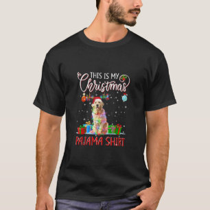 T-shirt Golden Retriever Tree Light Chien Noël C'Est Mon C