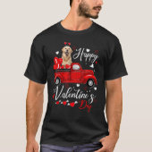 T-shirt Golden retriever Valentine's Day Dogs Red Truck He (Devant)