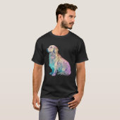 T-shirt Golden Retriever Vaporwave Retrowave Aesthetic  2 (Devant entier)