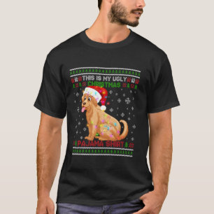 T-shirt Golden Retriever Vilain Pyjama de Noël éclaire San