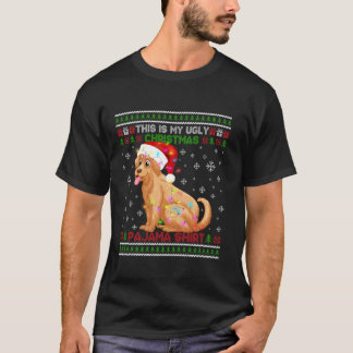 T-shirt Golden Retriever Vilain Pyjama de Noël éclaire San
