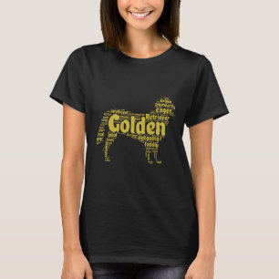 T-shirt Golden Retriever Word Art Nommé Élégant Moderne