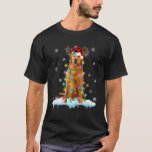 T-shirt Golden Retrivers Christmas Tree Lights Santa Hat<br><div class="desc">Golden Retrivers Christmas Tree Lights Santa Hat Amoureux des chiens T Shirt</div>