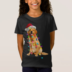 T-Shirt Golden Retrivers Lumières de Noël Casquette Père N