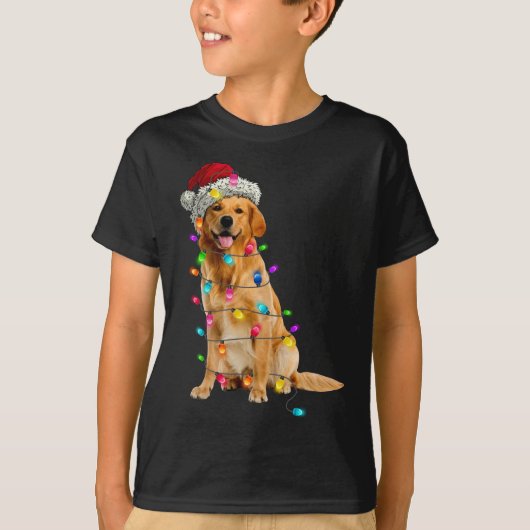 T-shirt Golden Retrivers Lumières de Noël Casquette Père N (Devant)
