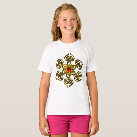 T-SHIRT GOLDEN ROSE RUBY (Devant entier)