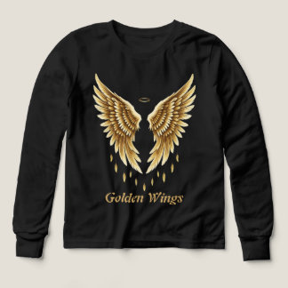 T-shirt Golden Wings - Elegant Black & Gold Angeli