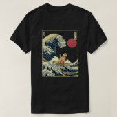 T-shirt Goldendle Japonais Kanagawa Wave Funny Surf Chien (Design devant)