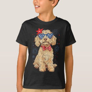 T-shirt Goldendoodle 4 juillet Patriotique Golden Doodle D