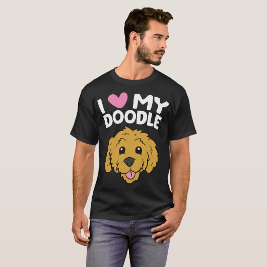 T-shirt Goldendoodle Chien J'Aime Mon Doodle Funny Pet Gol (Devant entier)