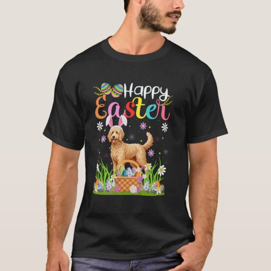 T-shirt Goldendoodle Chien Joyeux Chasse aux Oeufs de Pâqu (Devant)