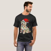 T-shirt Goldendoodle chien lumières de Noël Père Noël Xmas (Devant entier)