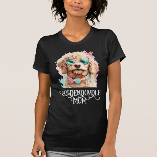 T-shirt Goldendoodle Chien Maman Lunettes de soleil (Devant)