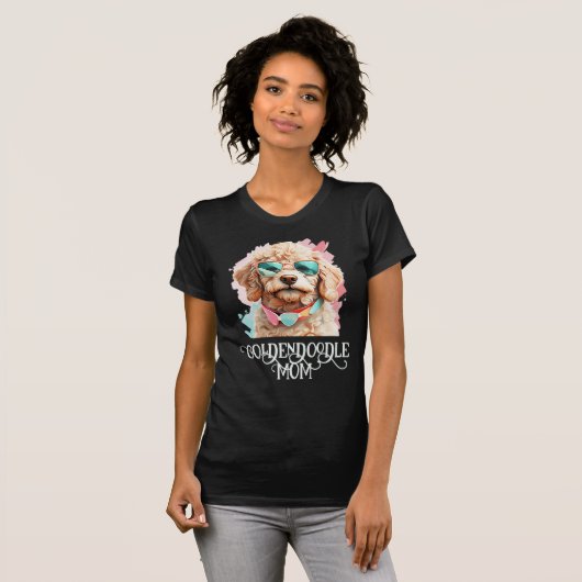 T-shirt Goldendoodle Chien Maman Lunettes de soleil (Devant entier)