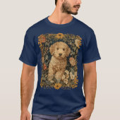 T-shirt Goldendoodle Chiot dans Jardin à l'ancienne (Devant)