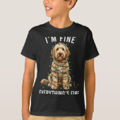 T-shirt Goldendoodle Christmas I'm Fine Everything Is Fine (Devant)