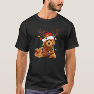 T-shirt Goldendoodle Christmas Reindeer Christmas Lights P