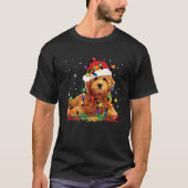 T-shirt Goldendoodle Christmas Reindeer Lights Funny Dog X (Devant)