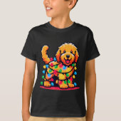 T-shirt Goldendoodle Christmas Tree Xmas Lights Golden Doo (Devant)