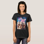 T-shirt Goldendoodle Dans L'Espace Avec Des Donuts Mignons (Devant entier)