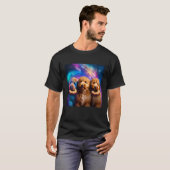 T-shirt Goldendoodle dans l'espace avec des donuts Mignons (Devant entier)