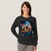 T-shirt Goldendoodle Dans L'Espace Avec Des Donuts Mignons (Devant entier)