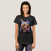 T-shirt Goldendoodle Dans L'Espace Avec Des Donuts Mignons (Devant entier)