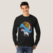 T-shirt Goldendoodle Dinosaur Riding Unicorn Kids Men Rain (Devant entier)