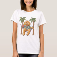 Goldendoodle en chemise hawaïenne