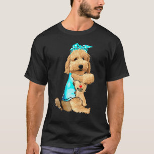 T-shirt Goldendoodle I Love Maman Tattoo Chien Fête des Mè