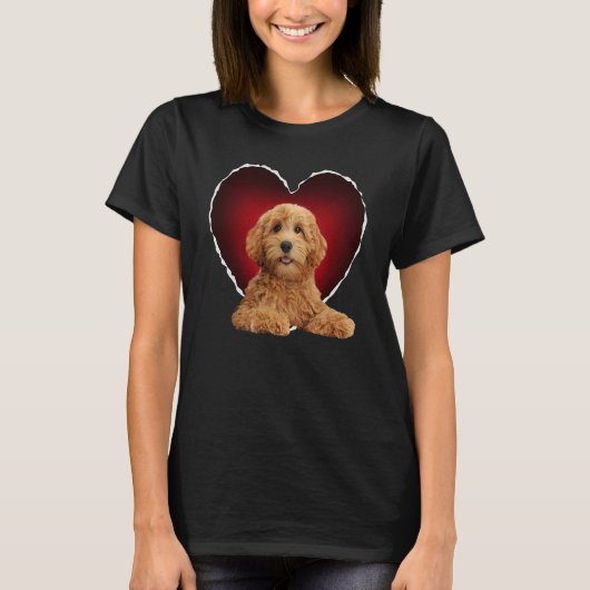 T-shirt Goldendoodle in Heart Doodle dog (Devant)