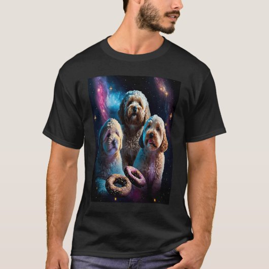 T-shirt Goldendoodle In Space With Donuts Cute Doodle Boys (Devant)