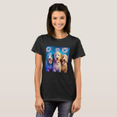 T-shirt Goldendoodle In Space With Donuts Cute Doodle Boys (Devant entier)
