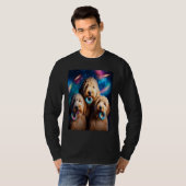 T-shirt Goldendoodle In Space With Donuts Cute Doodle Boys (Devant entier)