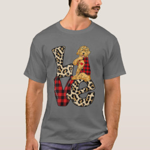 T-shirt Goldendoodle Love Leopard Happy Valentines Day Chi