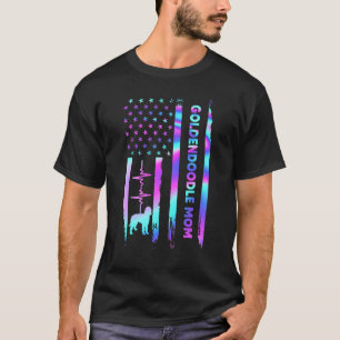 T-shirt Goldendoodle Mom American Flag Tie Dye Da de la mè