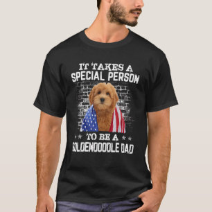 T-shirt Goldendoodle Papa Avec Fier Chien Drapeau Américai