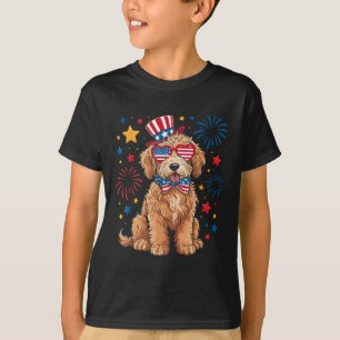 T-shirt Goldendoodle Patriotique 4 Juillet Doodle Doré D
