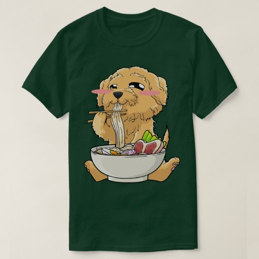 T-shirt Goldendoodle Ramen Noodles Kawaii (Design devant)